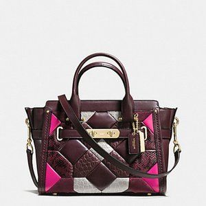 Coach Canyon Quilt Exotic Embosed Leather Swagger Bag
